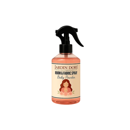 Spray Textile & d’Ambiance Baby Powder – Parfum d’intérieur doux et poudré 250ml | Jardin Doré