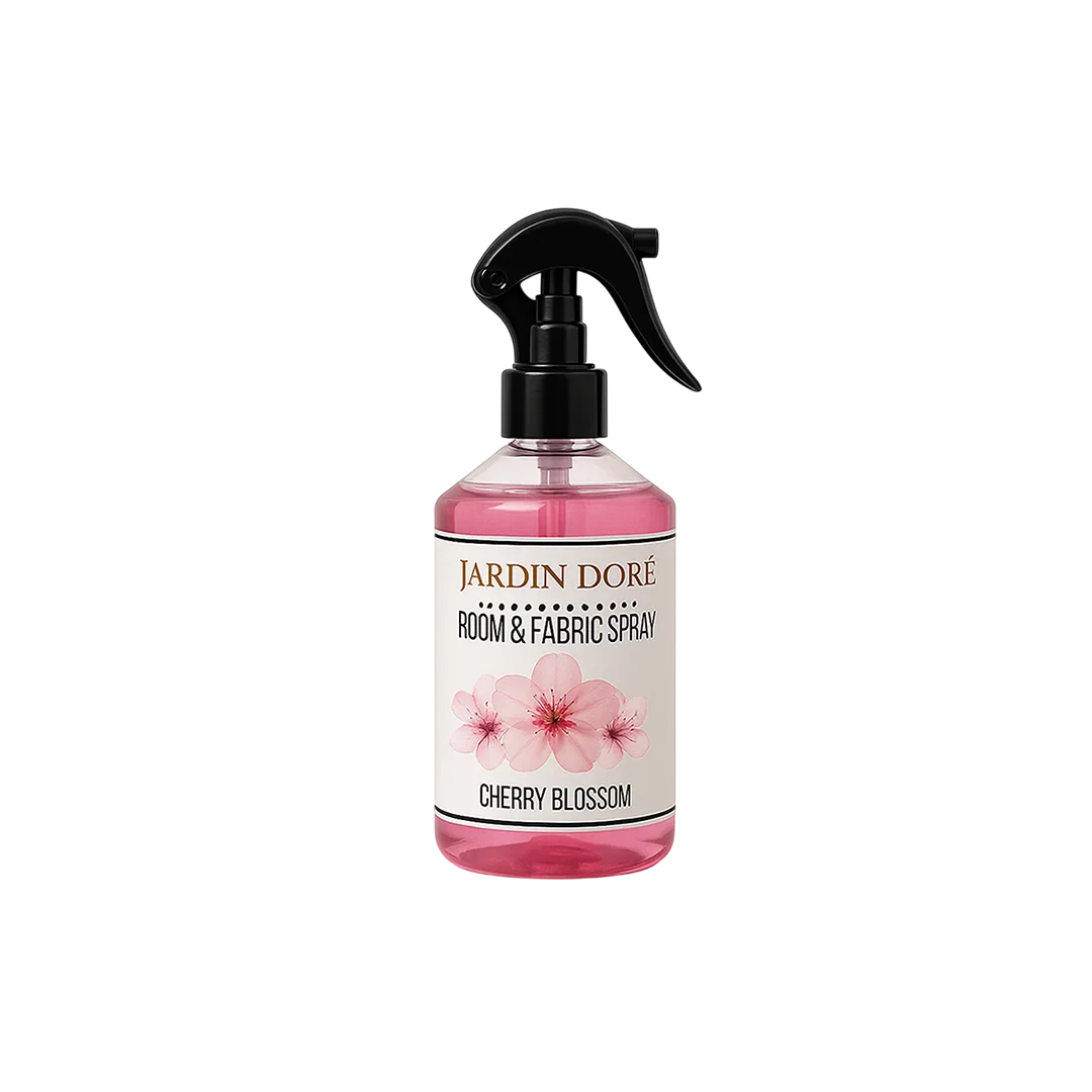 Spray Textile & d’Ambiance Cherry Blossom – Parfum d’intérieur floral et délicat 250ml | Jardin Doré